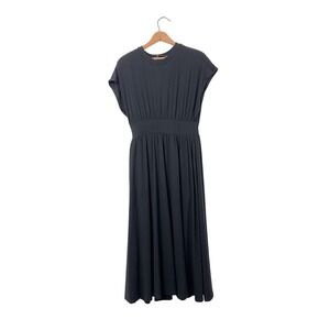 Modern Citizen Prima Jersey Midi Dress Black Organic Cotton Petite L
